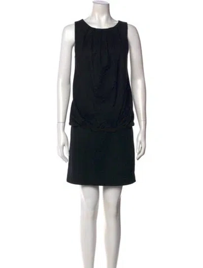 Pre-owned Vivienne Tam Wool Mini Dress In Black