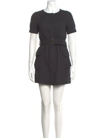 Pre-owned Vivienne Tam Wool Mini Dress In Gray