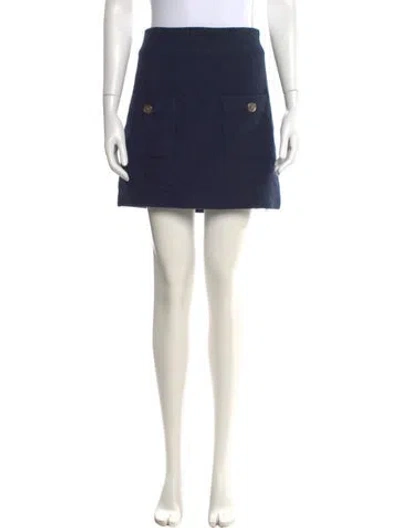 Pre-owned Vivienne Tam Wool Mini Skirt In Blue