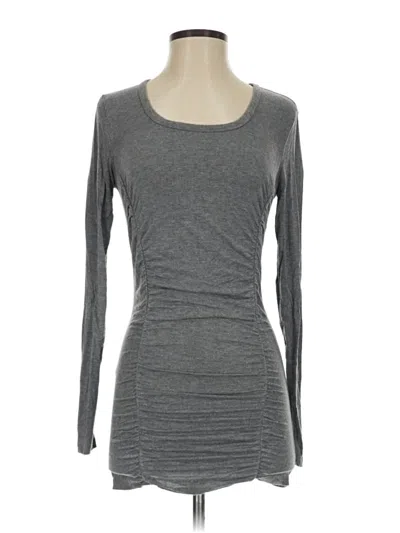 Pre-owned Vivienne Vivienne Tam Long Sleeve Top Gray Scoop Neck Tops