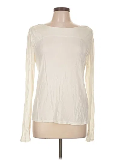 Pre-owned Vivienne Vivienne Tam Long Sleeve Top Ivory Boatneck Tops
