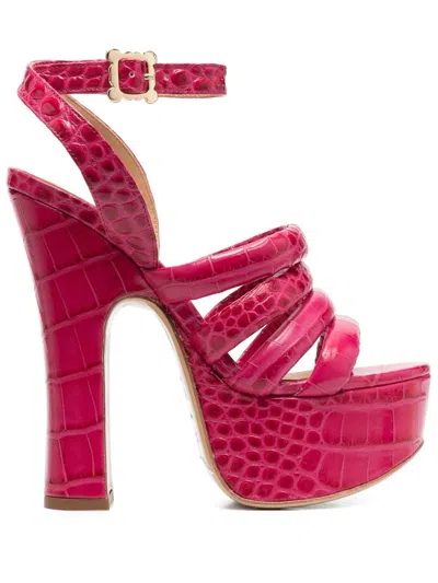 Vivienne Westwood 150mm Crocodile Platform Sandals In Rosa