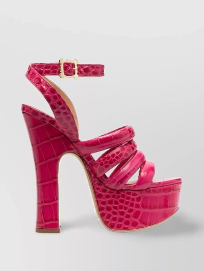 Vivienne Westwood 150mm Heel Crocodile Platform Sandals In Red