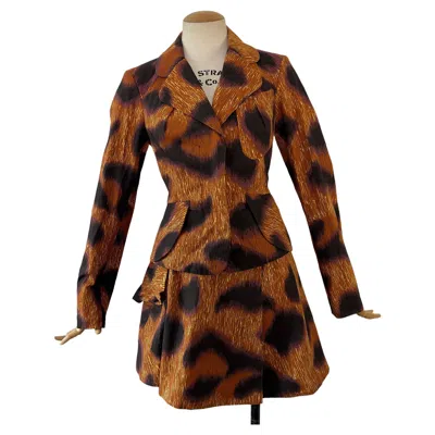 Pre-owned Vivienne Westwood 1994  3-piece Leopard Skirt, Vest And Jacket Suit In Brown