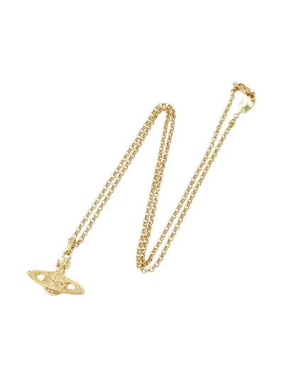 Pre-owned Vivienne Westwood 20's Orb-pendant Necklace In Gold