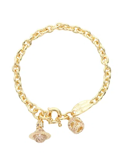 Pre-owned Vivienne Westwood 2000s Circe-charm Bracelet In Gold