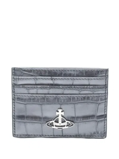 Pre-owned Vivienne Westwood 2000s Logo Card Holder In Gray