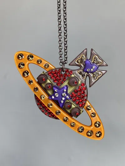 Pre-owned Vivienne Westwood 2009 Cartoon Orb Necklace In Multi