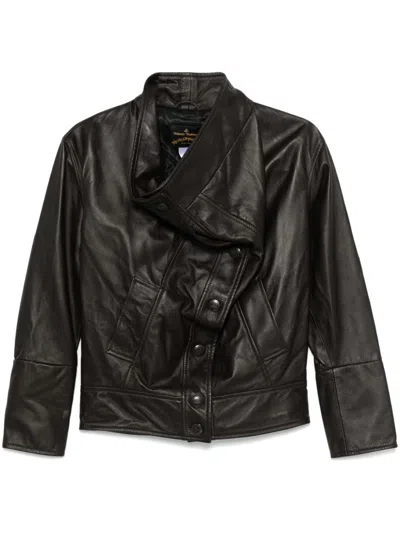Pre-owned Vivienne Westwood 2012-2013 Leather Jacket In Brown