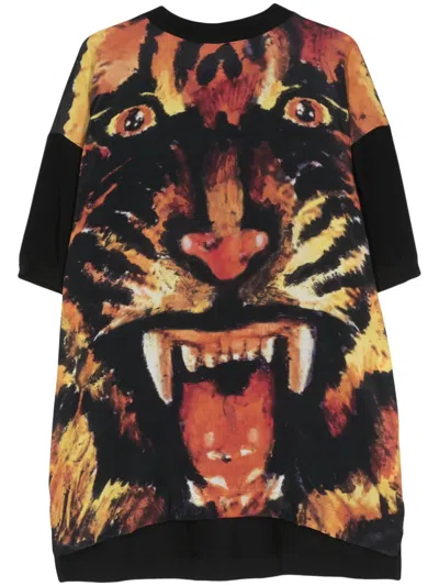 Pre-owned Vivienne Westwood 2014s Tiger-face Print Dress In Black
