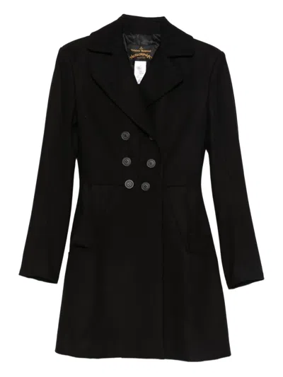 Pre-owned Vivienne Westwood 2015-2016 Double-breasted Coat In Black
