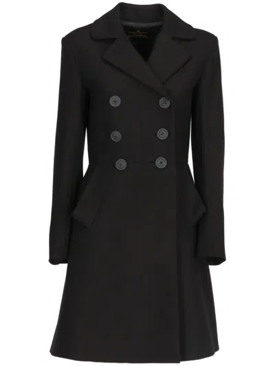 Pre-owned Vivienne Westwood 2015-2016 Double-breasted Coat In Black