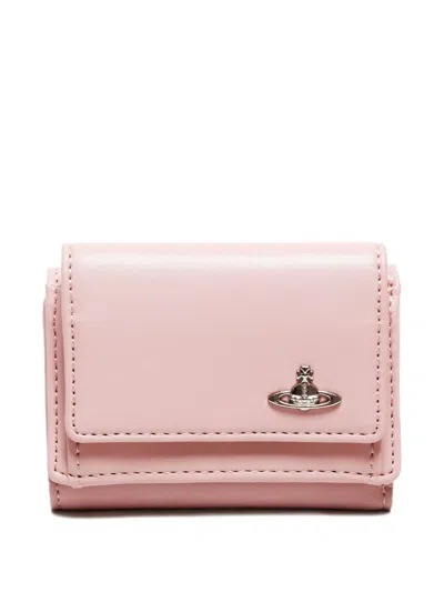 Pre-owned Vivienne Westwood 2015-2025 Orb-plaque Tri-fold Wallet In Pink