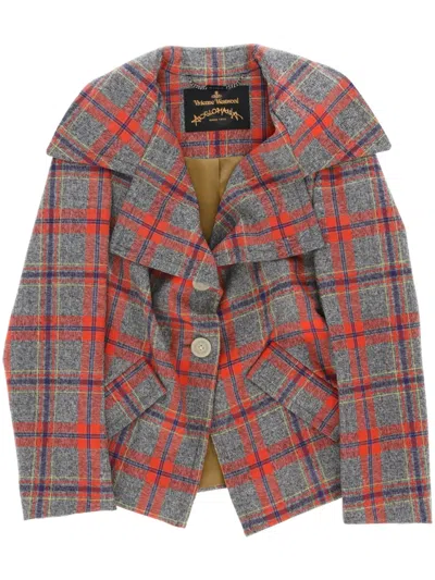 Pre-owned Vivienne Westwood 2016 Checked Jacket In Grey