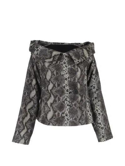 Pre-owned Vivienne Westwood 2018 Anglomania Snake-printed Fitted Jacket In Brown