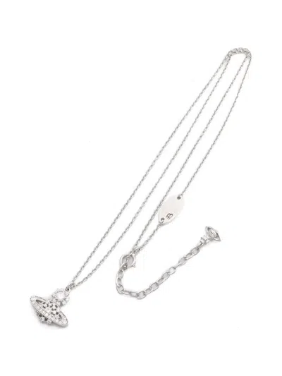 Pre-owned Vivienne Westwood 2020 Orb Rhinestone Necklace In Silver