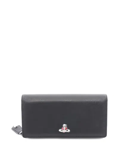 Pre-owned Vivienne Westwood 2020 Saffiano-leather Wallet In Black