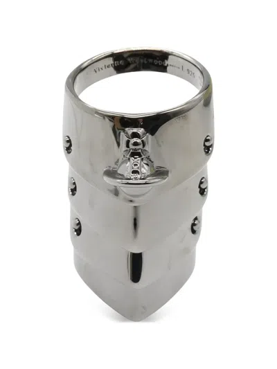 Pre-owned Vivienne Westwood 2020s Armor Ring In Gray