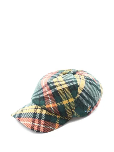 Pre-owned Vivienne Westwood 2020s Check Baseball Cap In Green
