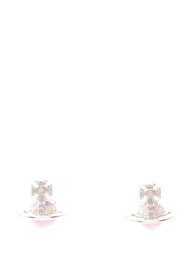 Pre-owned Vivienne Westwood 2020s Franca Orb-embellishment Earrings In Silver