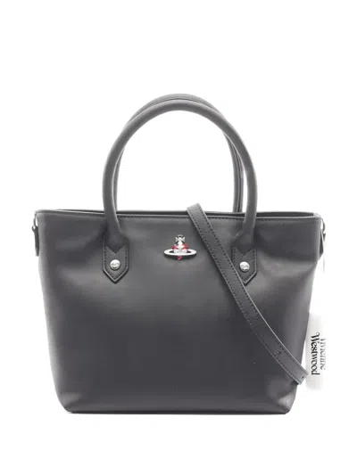 Pre-owned Vivienne Westwood 2020s Heart Orb-plaque Tote Bag In Black