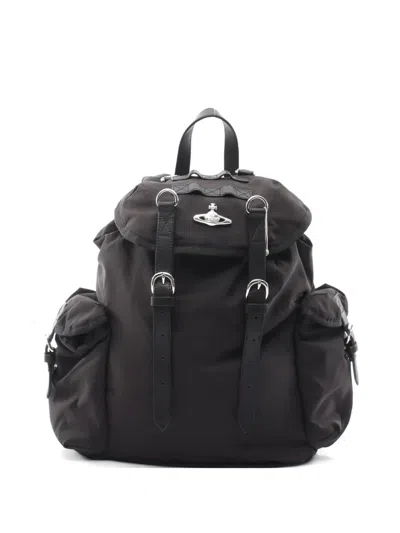 Pre-owned Vivienne Westwood 2020s Highland Buckle-strap Backpack In Black