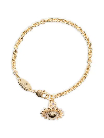 Pre-owned Vivienne Westwood 2020s Jordana Rhinestone Bracelet In Gold