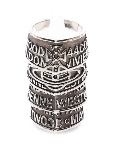 Pre-owned Vivienne Westwood 2020s Josephus Armor Ring In Silver