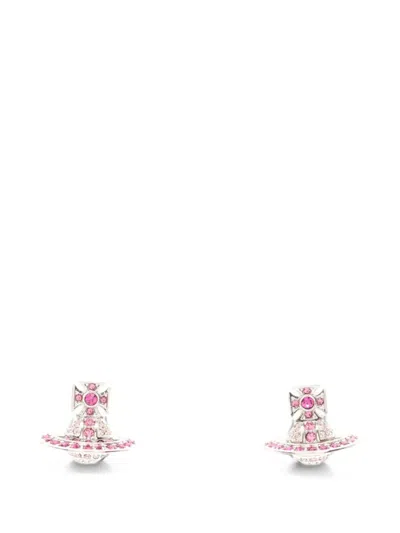 Pre-owned Vivienne Westwood 2020s Kika Orb Rhinestone Earrings In Silver