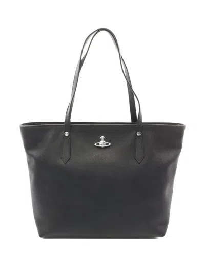Pre-owned Vivienne Westwood 2020s Leather Tote Bag In Black
