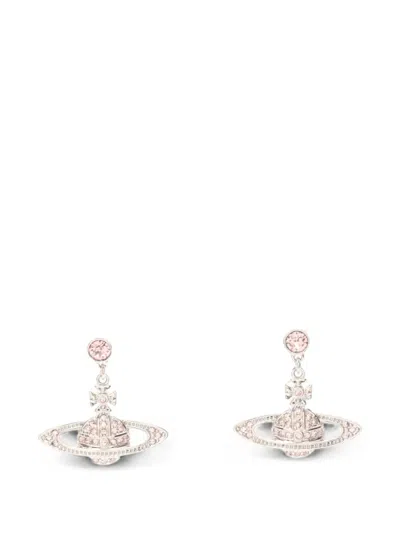 Pre-owned Vivienne Westwood 2020s Mini Bas Relief Drop Earrings In Silver