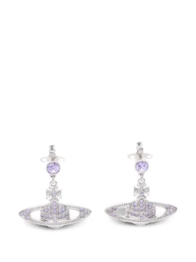 Pre-owned Vivienne Westwood 2020s Mini Bas Relief Drop Earrings In Silver