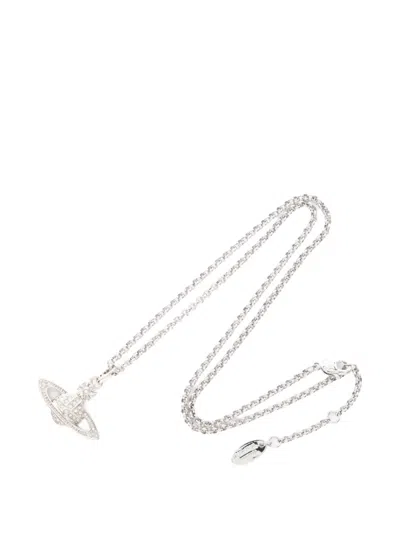 Pre-owned Vivienne Westwood 2020s Mini Bas Relief Necklace In Silver