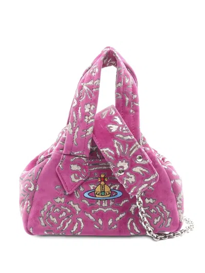 Pre-owned Vivienne Westwood 2020s Mini Yasmin Corduroy Bag In Pink