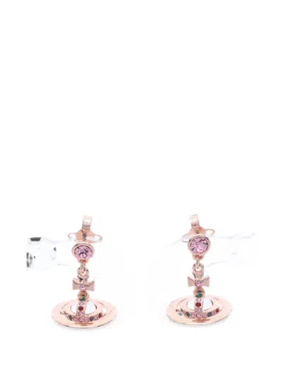 Pre-owned Vivienne Westwood 2020s New Petite Orb Earrings In Pink