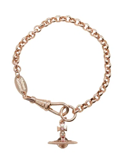 Pre-owned Vivienne Westwood 2020s Orb Charm Chain Bracelet In Pink
