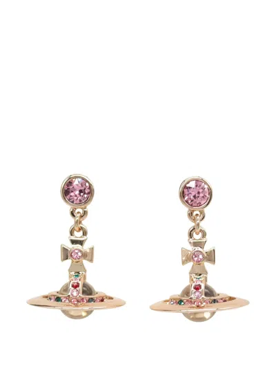 Pre-owned Vivienne Westwood 2020s Orb Earrings In Pink