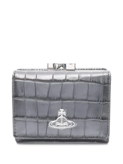 Pre-owned Vivienne Westwood 2020s Orb Logo-plaque Wallet In Gray