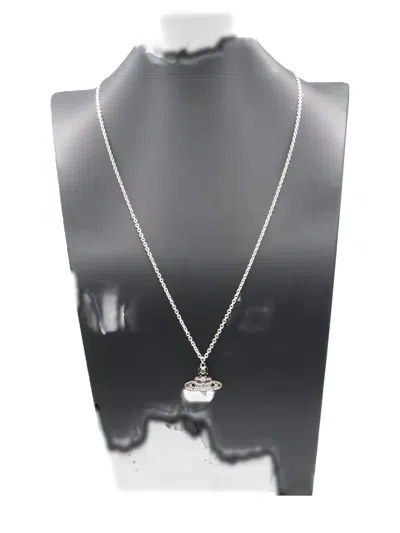 Pre-owned Vivienne Westwood 2020s Orb-pendant Necklace In Silver