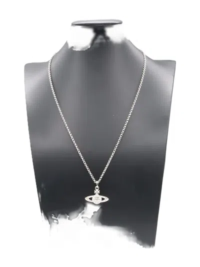Pre-owned Vivienne Westwood 2020s Orb-pendant Necklace In Silver