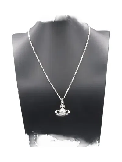 Pre-owned Vivienne Westwood 2020s Orb-pendant Necklace In Silver