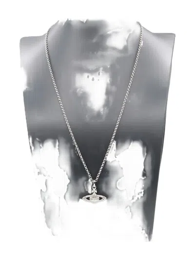 Pre-owned Vivienne Westwood 2020s Orb-pendant Necklace In Silver