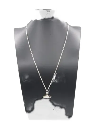Pre-owned Vivienne Westwood 2020s Orb-pendant Necklace In Silver