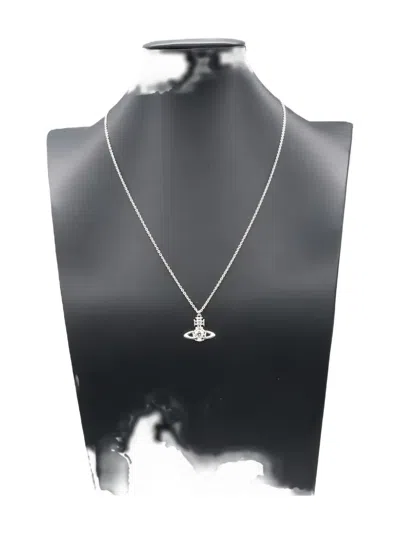 Pre-owned Vivienne Westwood 2020s Orb-pendant Necklace In Silver
