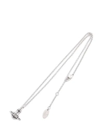 Pre-owned Vivienne Westwood 2020s Orb-pendant Necklace In Silver
