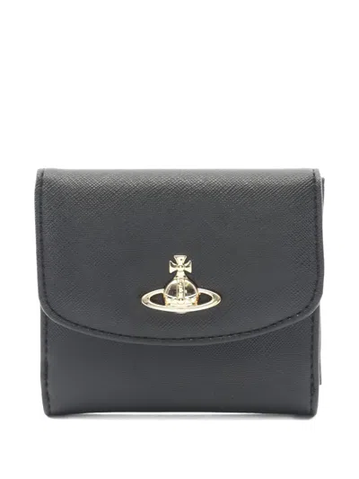 Pre-owned Vivienne Westwood 2020s Orb-plaque Bi-fold Wallet In Black