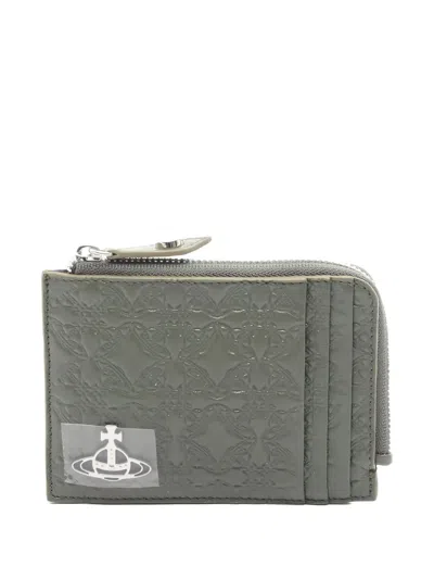 Pre-owned Vivienne Westwood 2020s Orb-plaque Embossed Leather Wallet In Green
