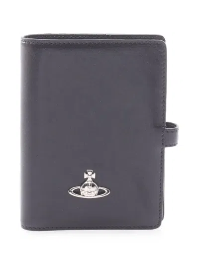 Pre-owned Vivienne Westwood 2020s Orb Plaque Passport Case In Black