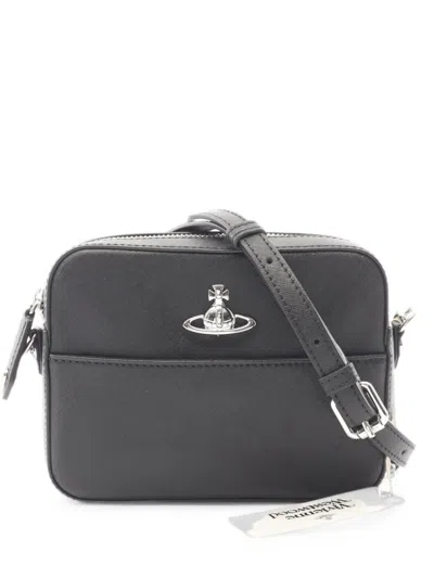 Pre-owned Vivienne Westwood 2020s Orb Plaque Shoulder Bag In Black
