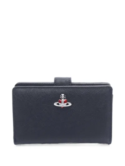 Pre-owned Vivienne Westwood 2020s Orb Saffiano Wallet In Black